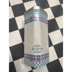 Arizona Iced Tea VTG Collectible Tin Can Turquoise Pink Southwestern Decor